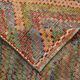 Tapis Kilim vintage vert et orange 7x9, 203x263 cm