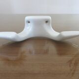 Double hook in white porcelain Art Deco style