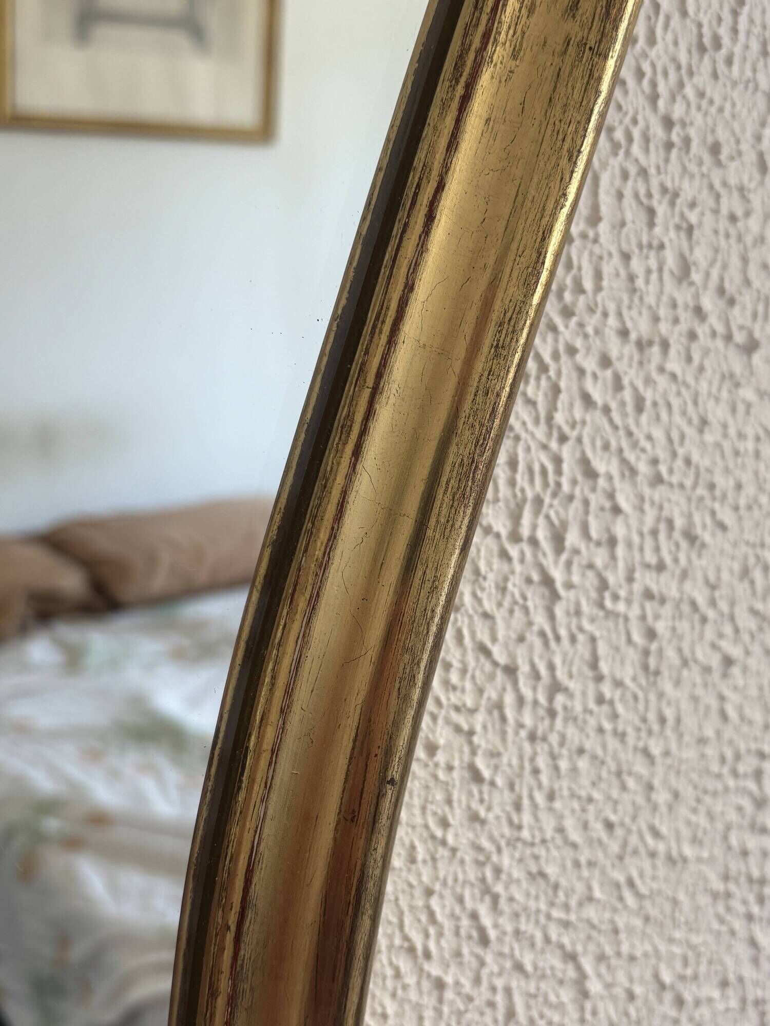 Vintage mirror 1960s Belgian rocaille style gilded wood - 61 x 49 cm