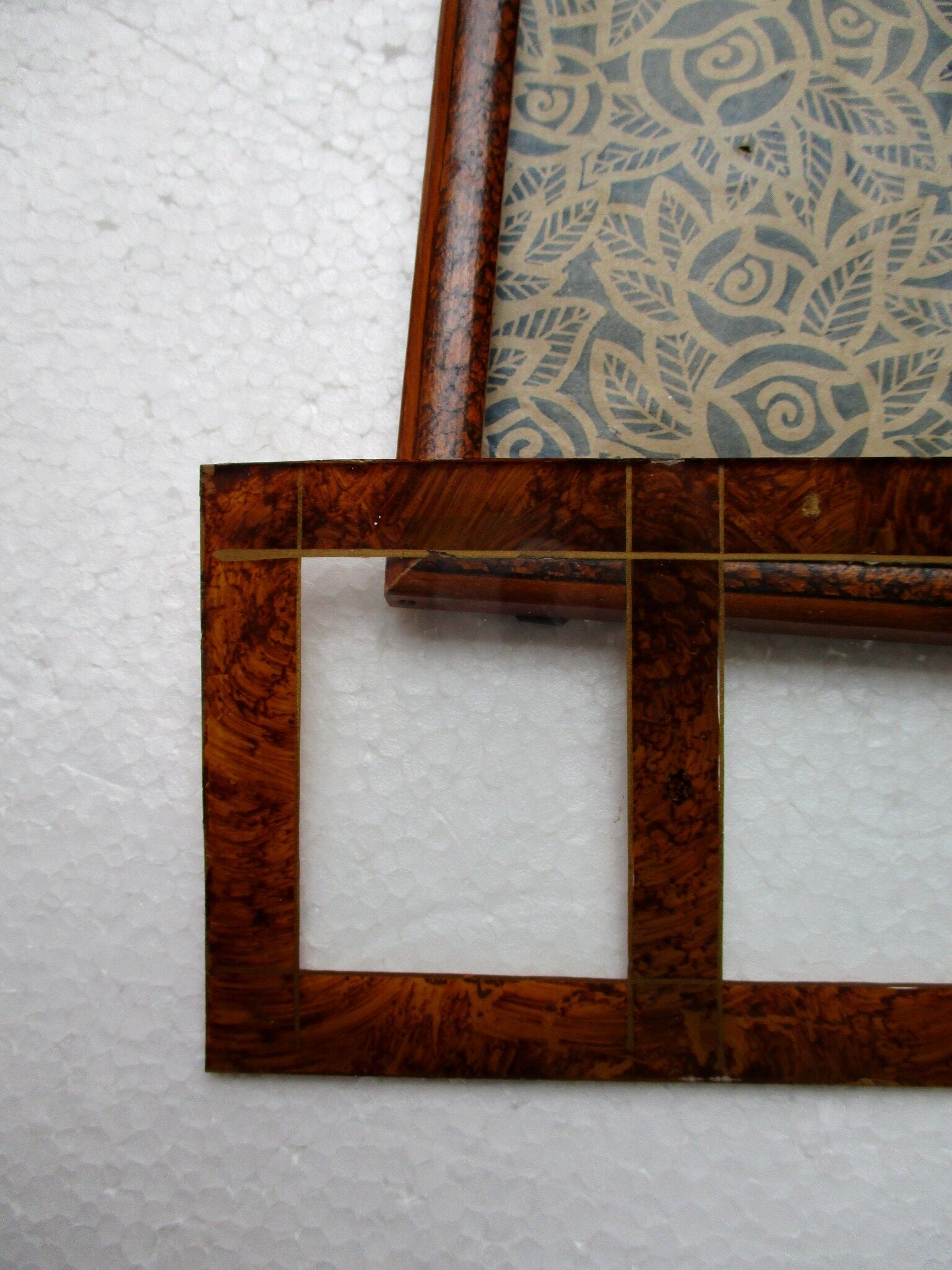 Old wooden photo frame, wall