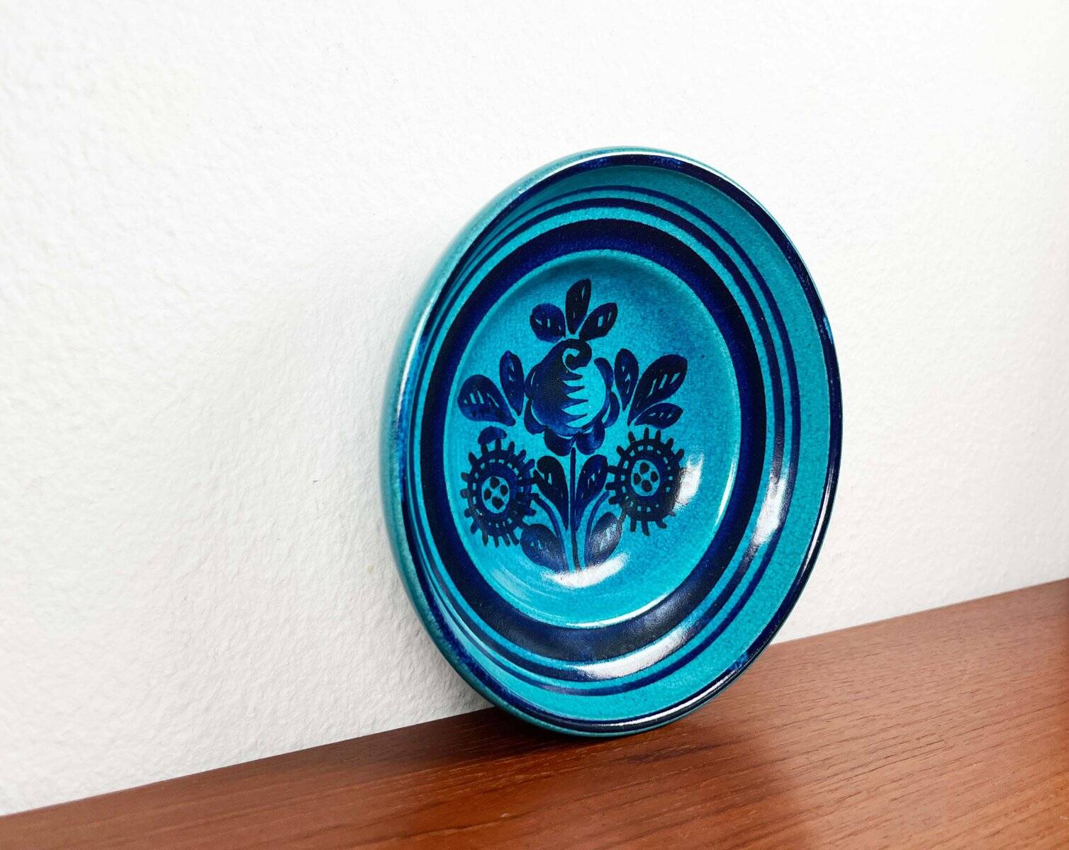 Mid-century modern ceramic wall plate by Wilhelm Kagel, German, 1960s.