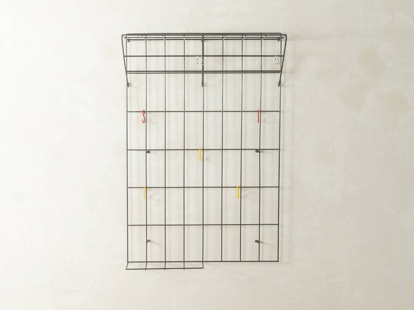 Classic wall coat rack by Karl Fichtel from the 1960s with colourful coat hooks