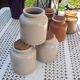 Set of 3 old sandstone pots