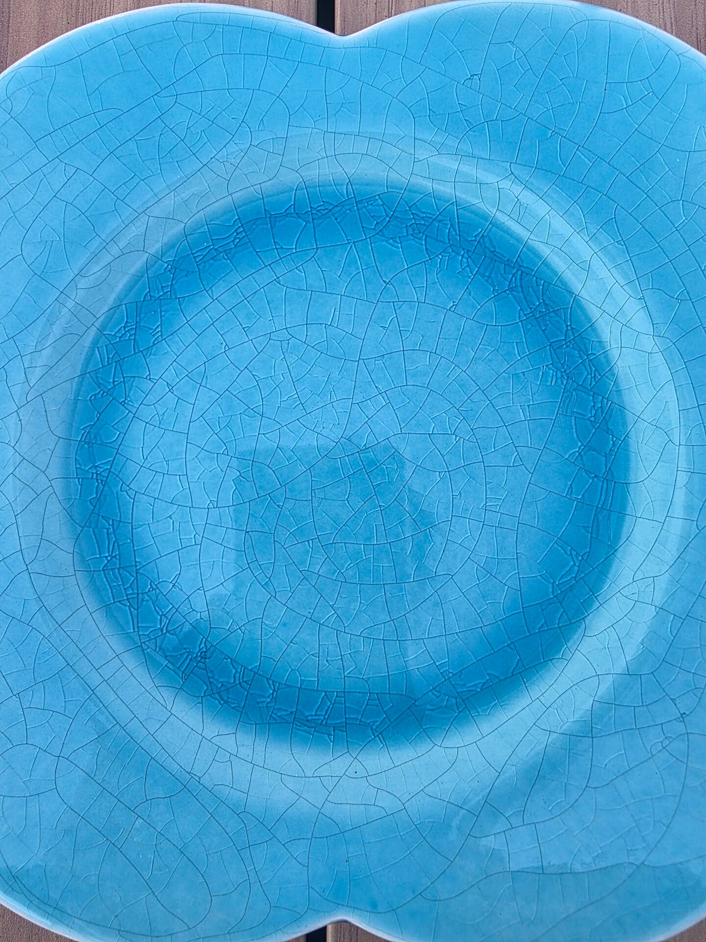 Assiette petit Plat faïence de Charolles bleu turquoise