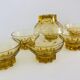 Lot of 7 yellow cups with footing in Star 50s . Art deco