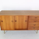 William watting wallnut & brass sideboard for fristho, 1955, denmark