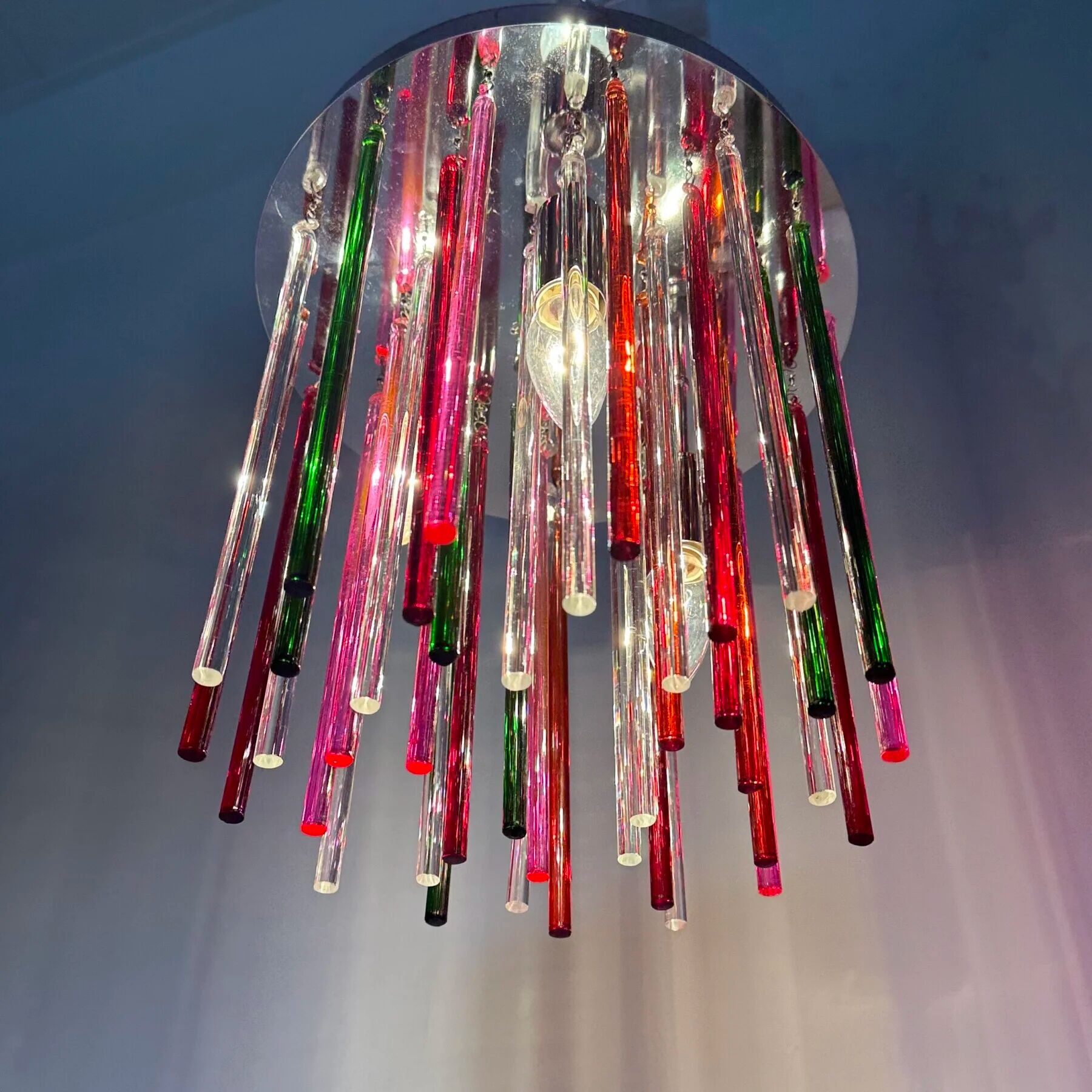 Mid-century design glass ceiling lamp, 1970s