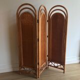 Vintage bamboo and rattan screen