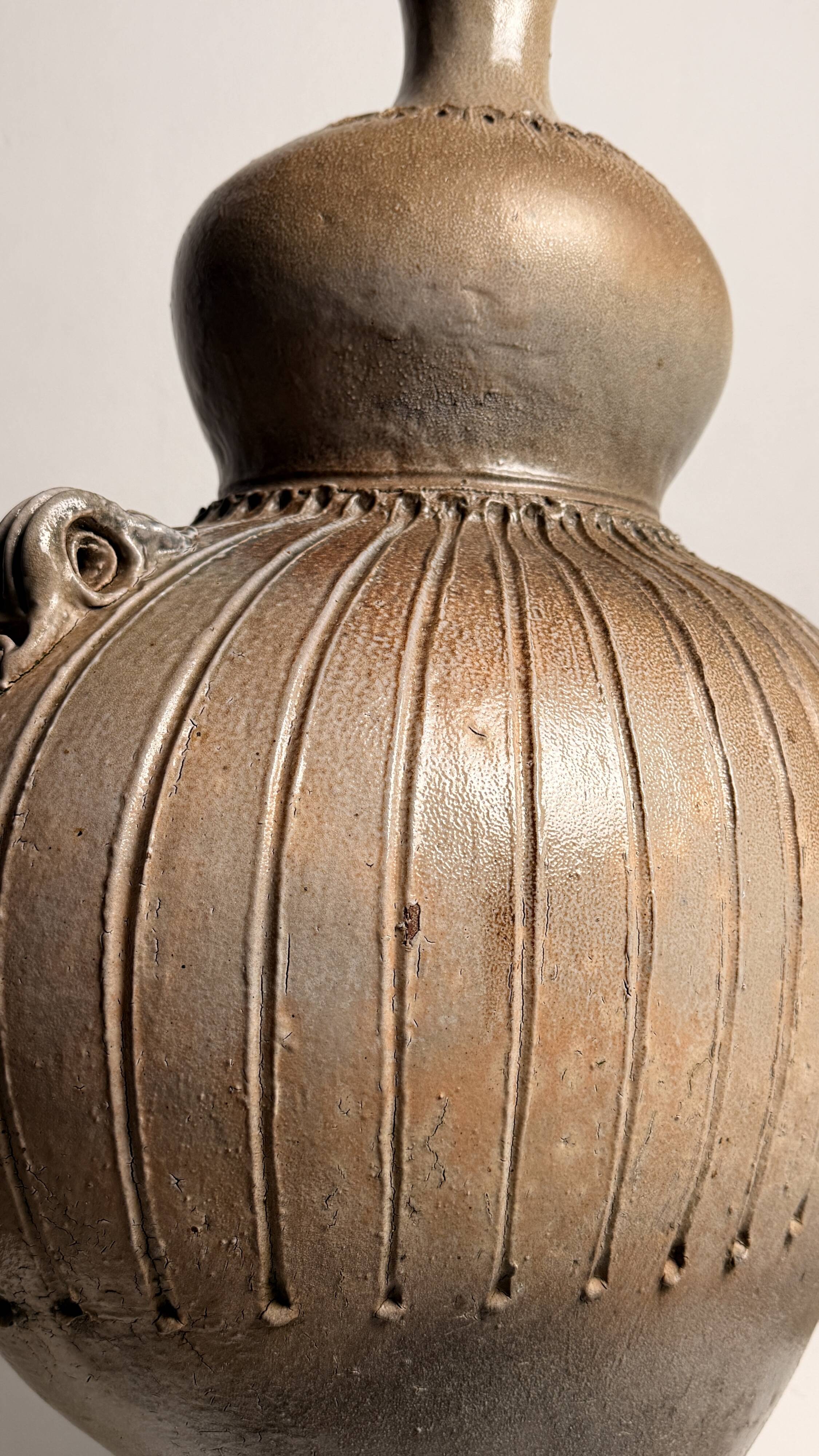 Monumental handled vase by Gustave Tiffoche