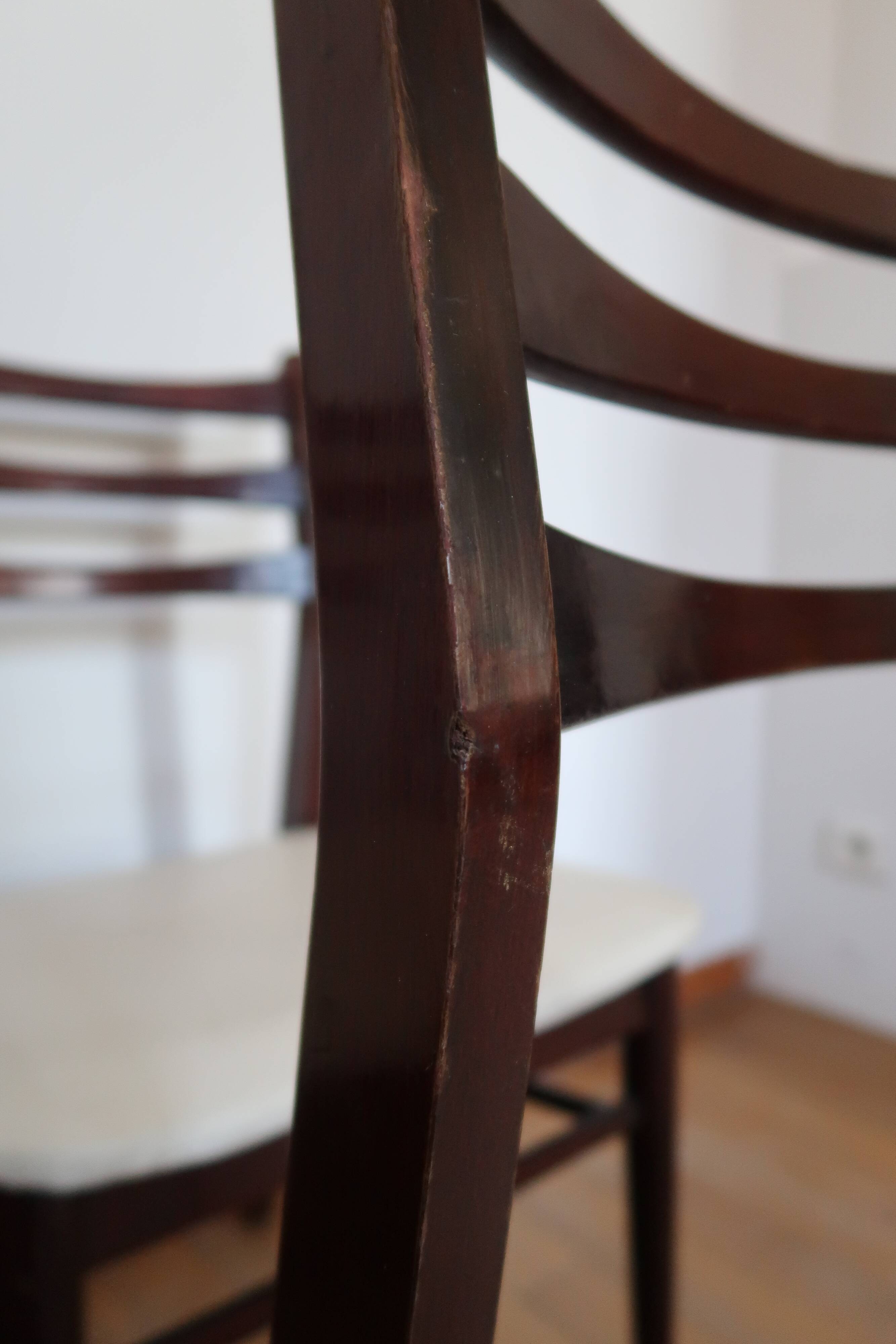 6 Scandinavian chairs skaï white