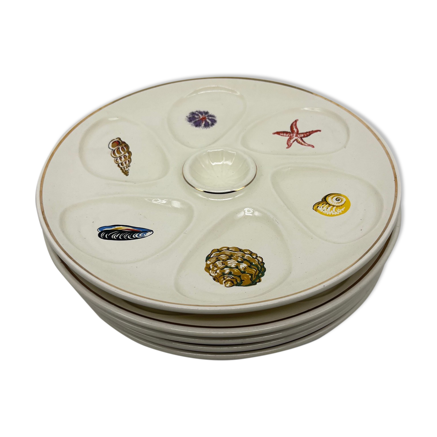 Vintage oyster plates