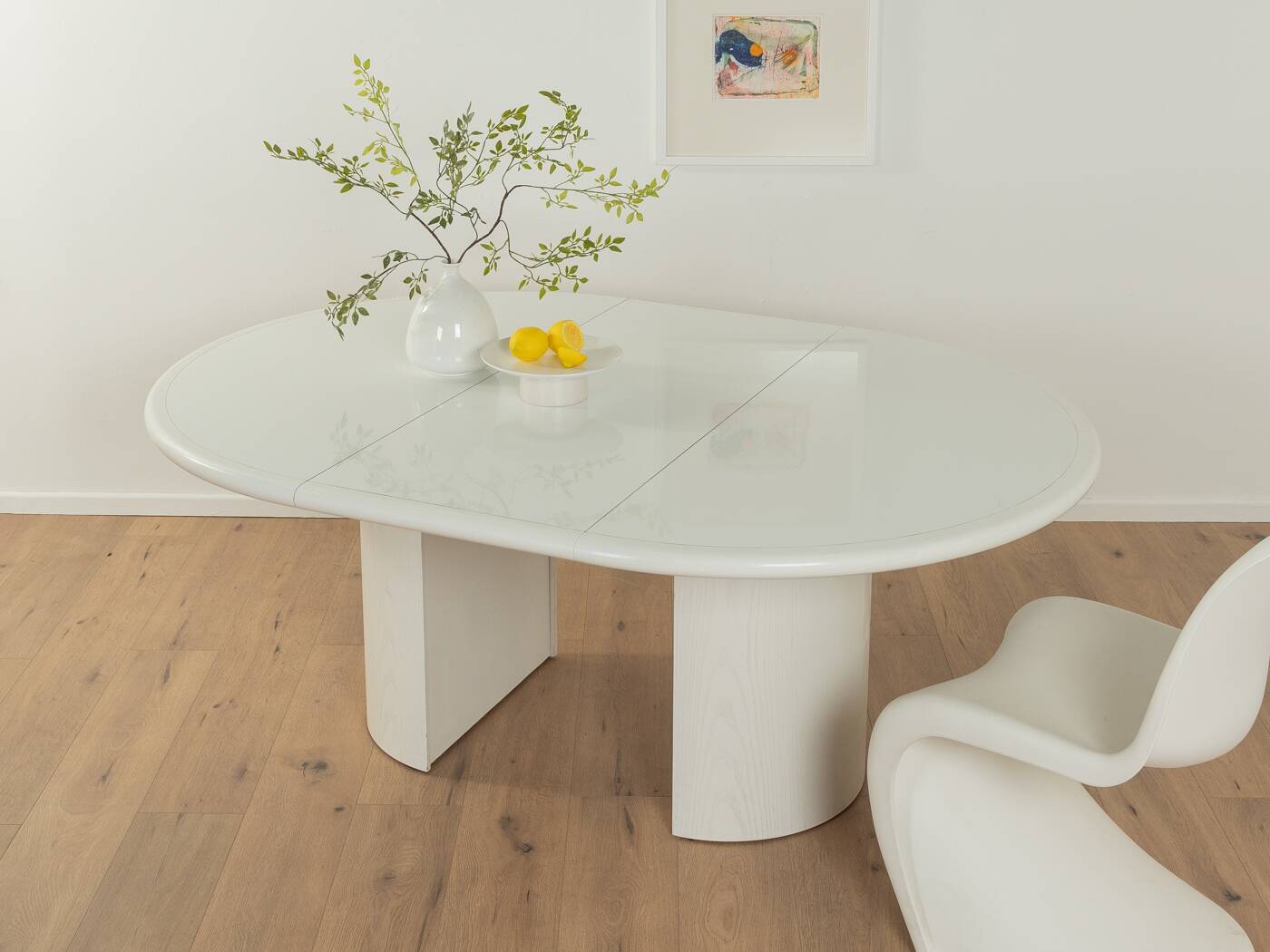 Postmodern extendable dining table from the 1980s