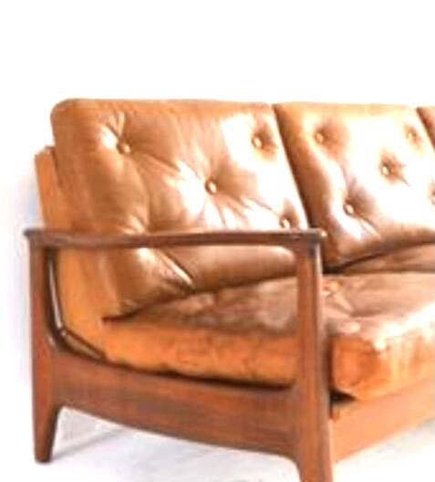 Vintage Scandinavian leather sofa