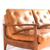 Vintage Scandinavian leather sofa
