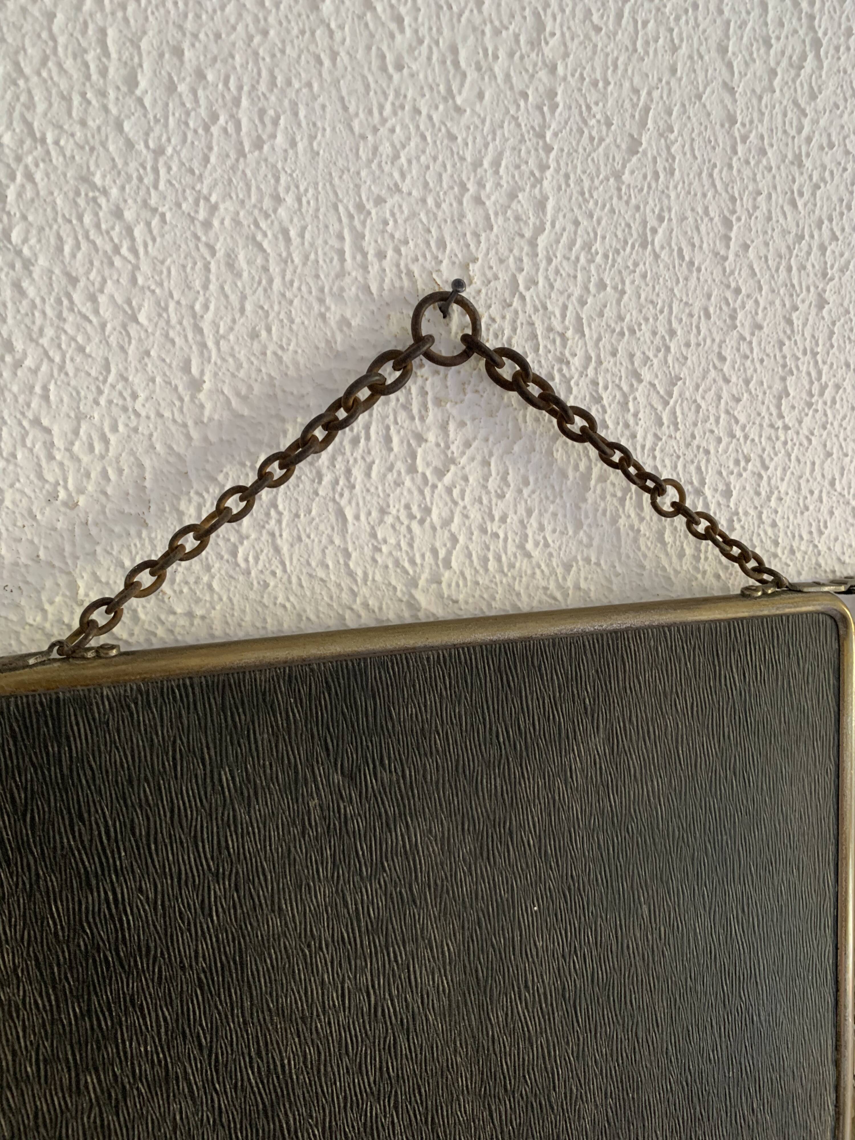 Vintage 1930s barber's triptych mirror Le Solide Paris - 33 x 86 cm