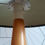 Solid beech table lamp with brown lampshade