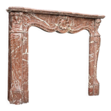 Louis XV style fireplace in rancid marble around 1900