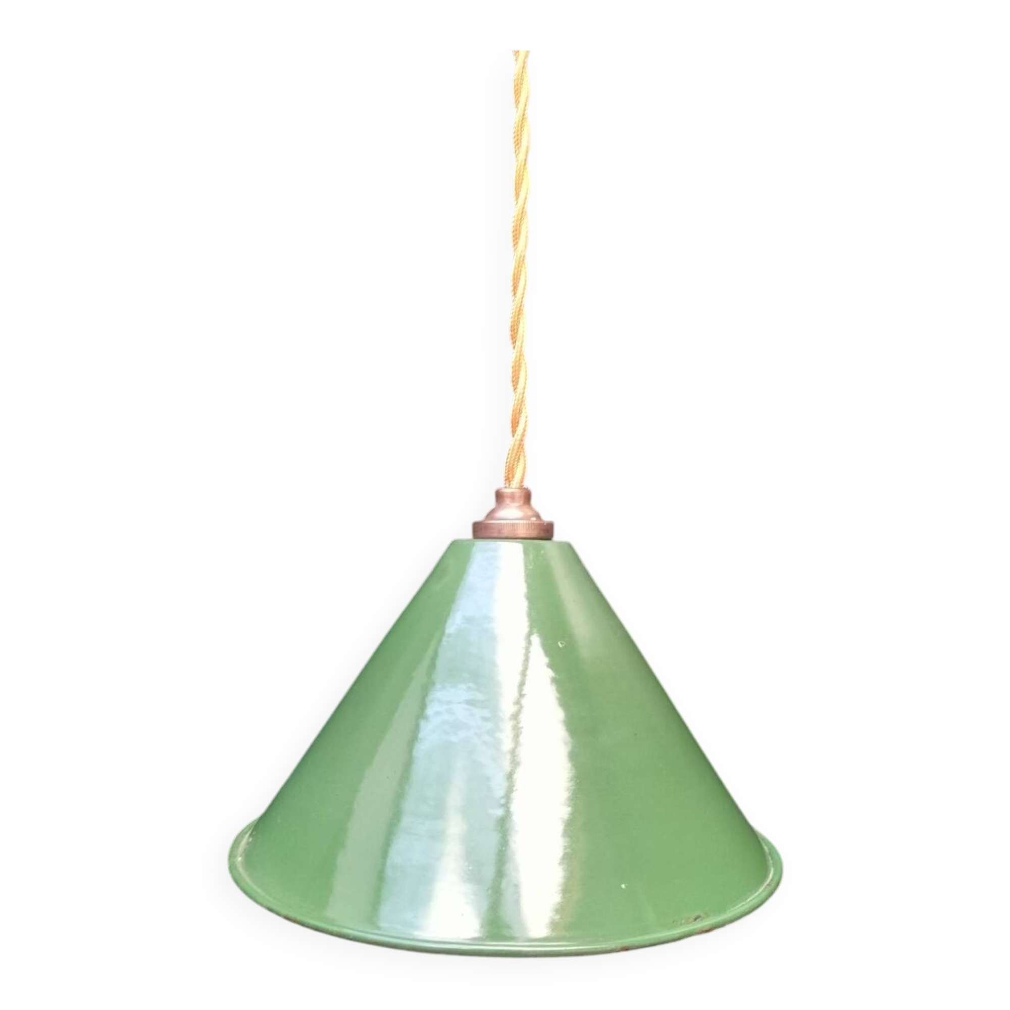 Enamelled sheet metal cone suspension