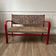Banc vintage en bois rouge et corde