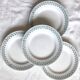Set of 4 Terre de Fer Digoin-Sarreguemines flat plates, Ypres model