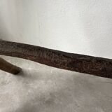 Solid walnut desk, folk art, Savoy, circa 1900
