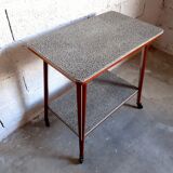 Vintage multifunction service / side table on wooden wheels 50 years 60