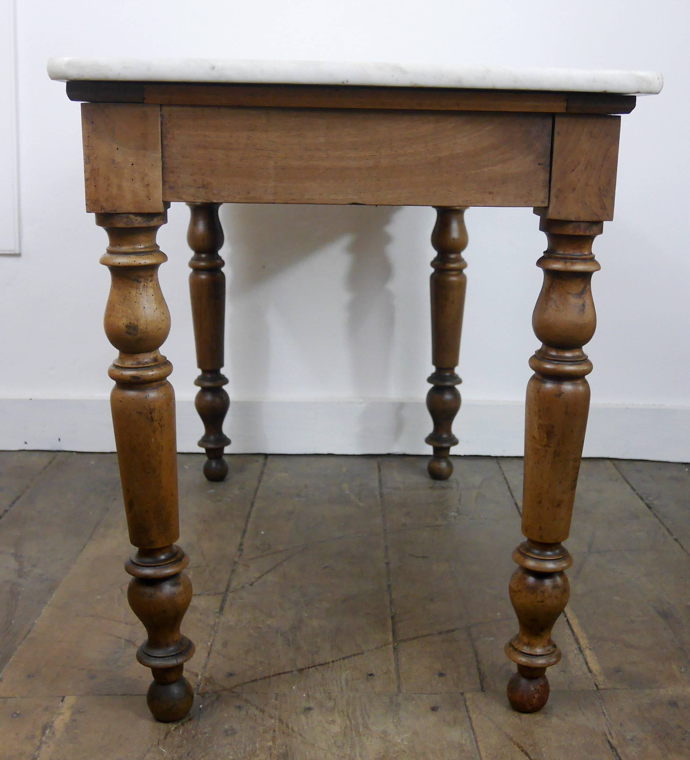 old marble and wood office bistro table 1850