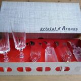 Six crystal champagne flutes