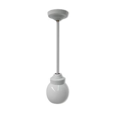 Suspension Art Déco avec boule de verre blanc