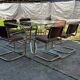 Italian brass dining set with table and chairs, 1970s, set of 7