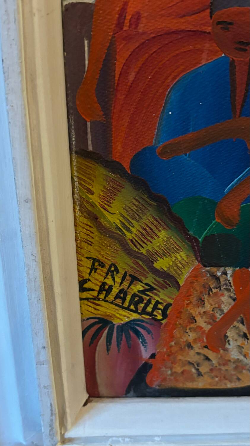 Original oil painting by Haitian artist Fritz Charles