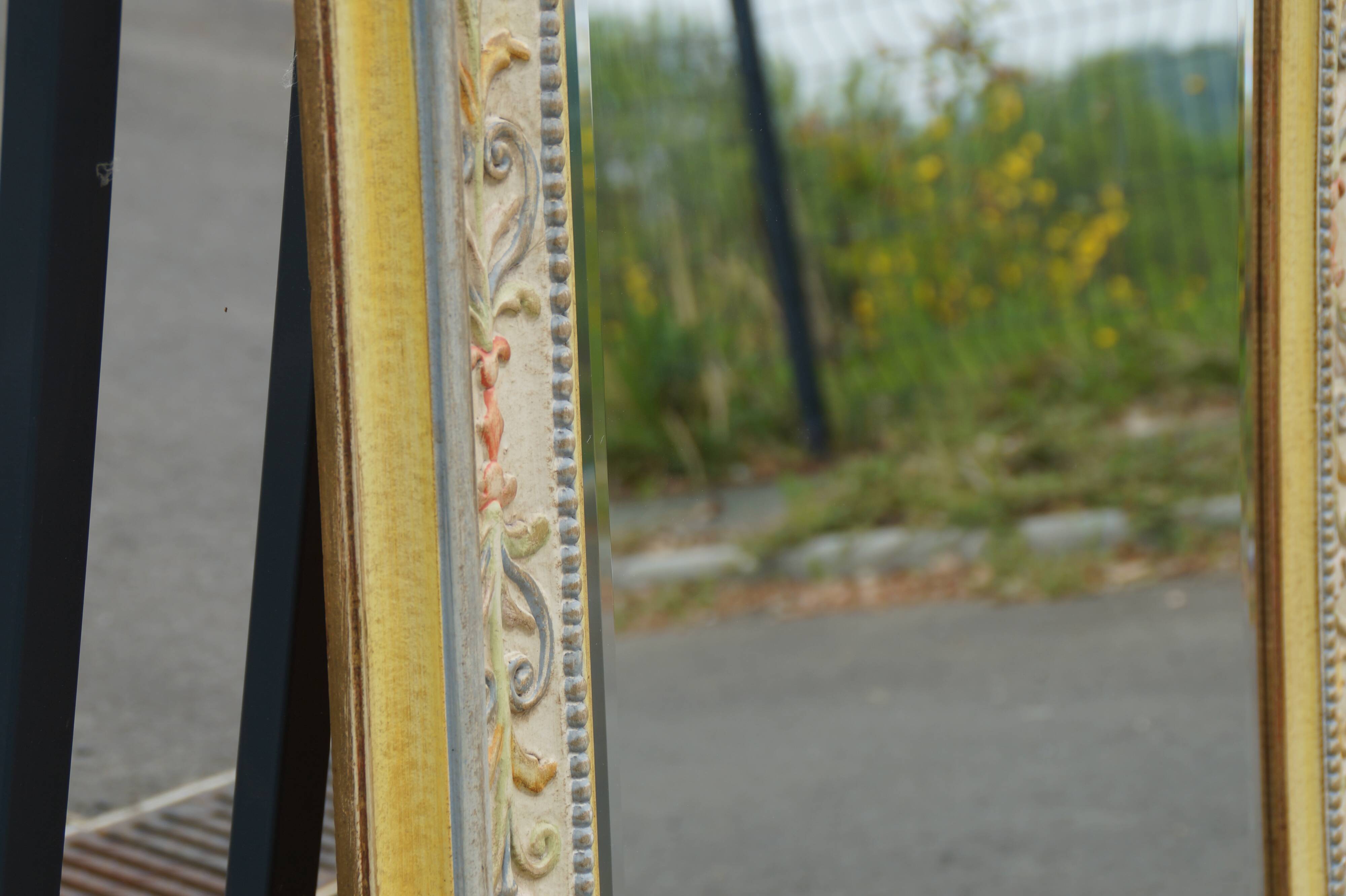 Pastel floral decoration mirror 100x80cm