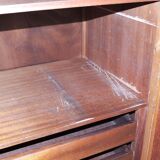 Vintage wardrobe signed Magnani Master cabinetmaker in teak and mahogany