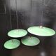 Enameled sheet metal pendant lights