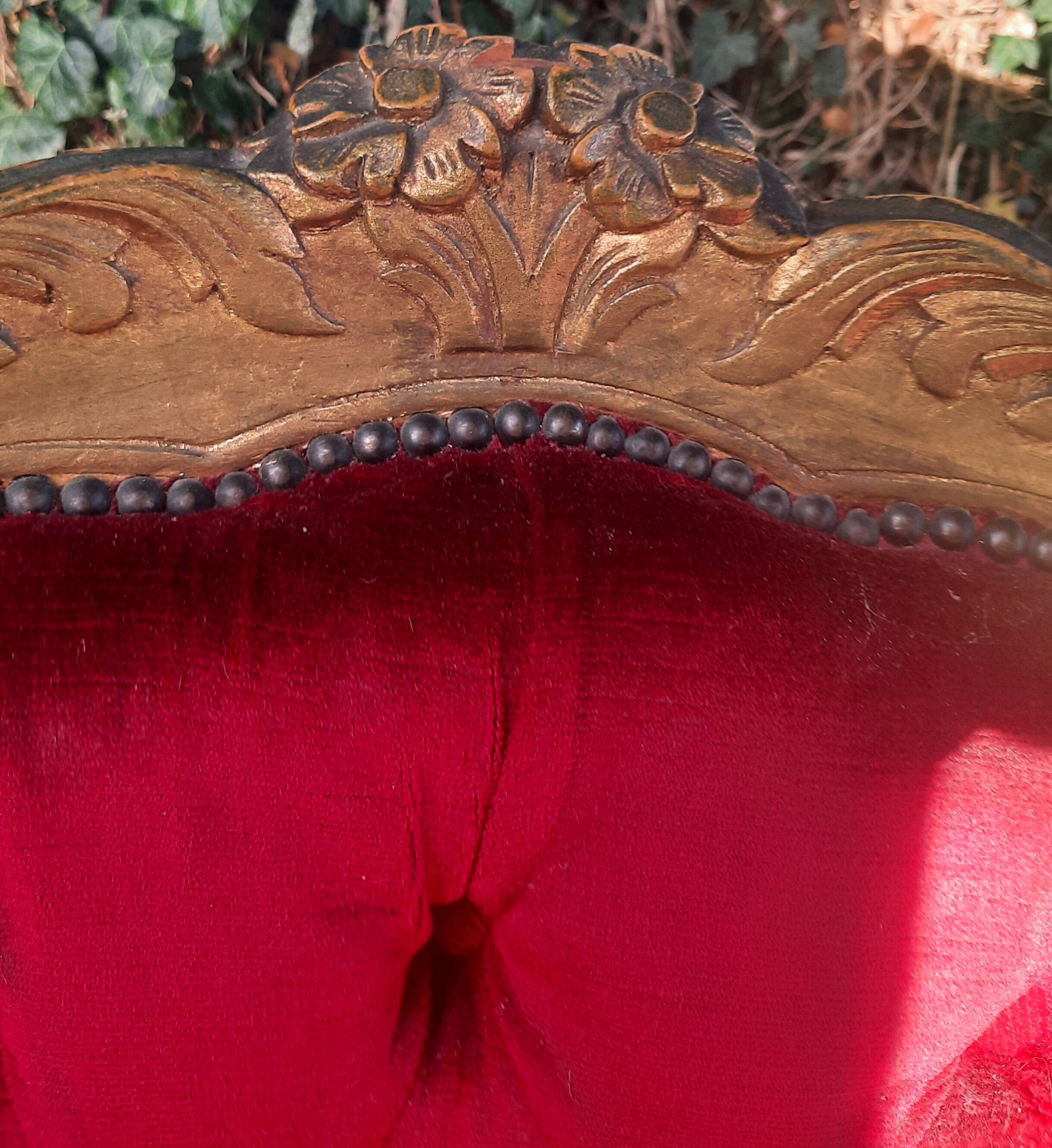 Large Louis XV style padded bergère