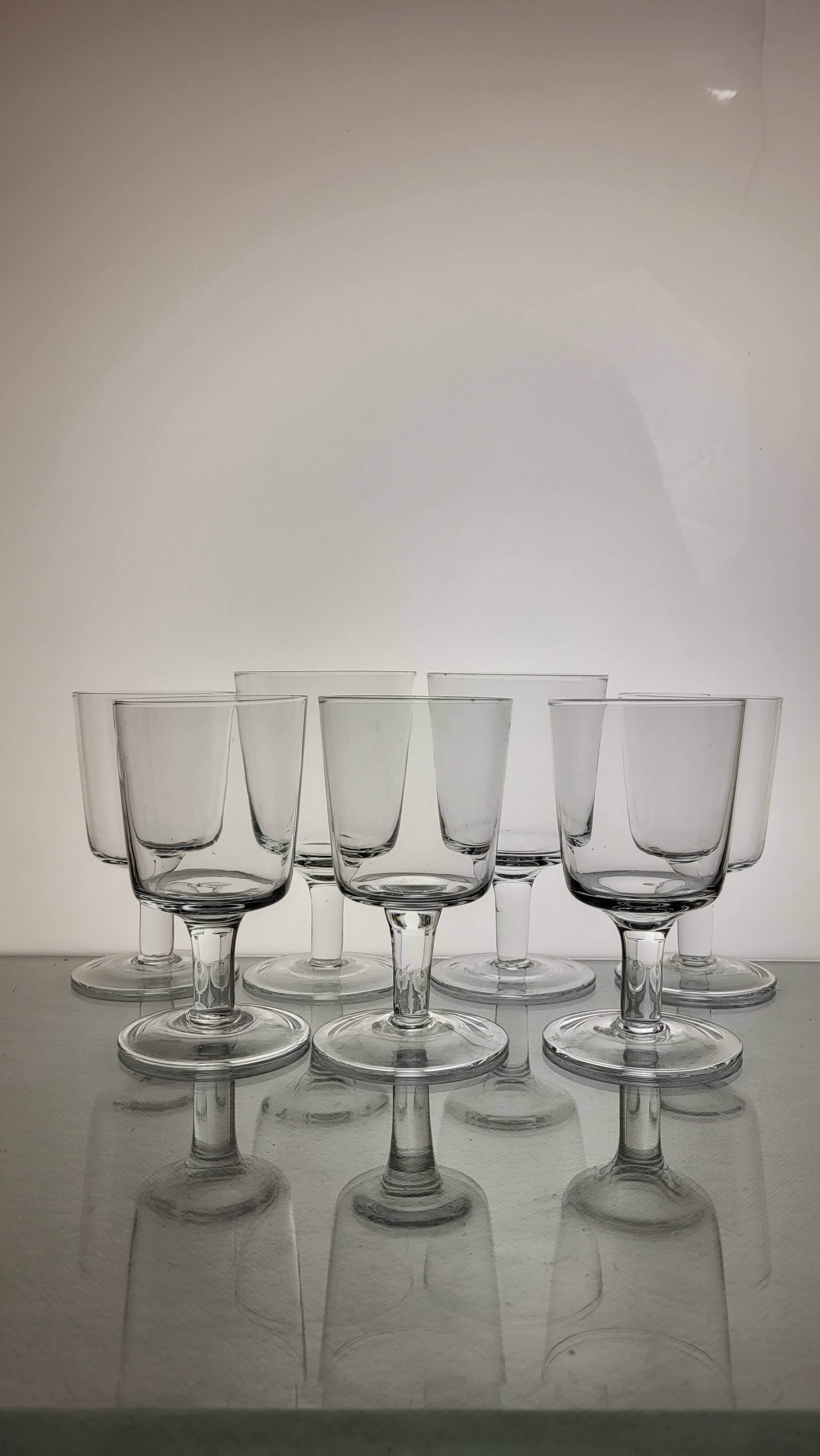 7 verres à eau/vin soufflés