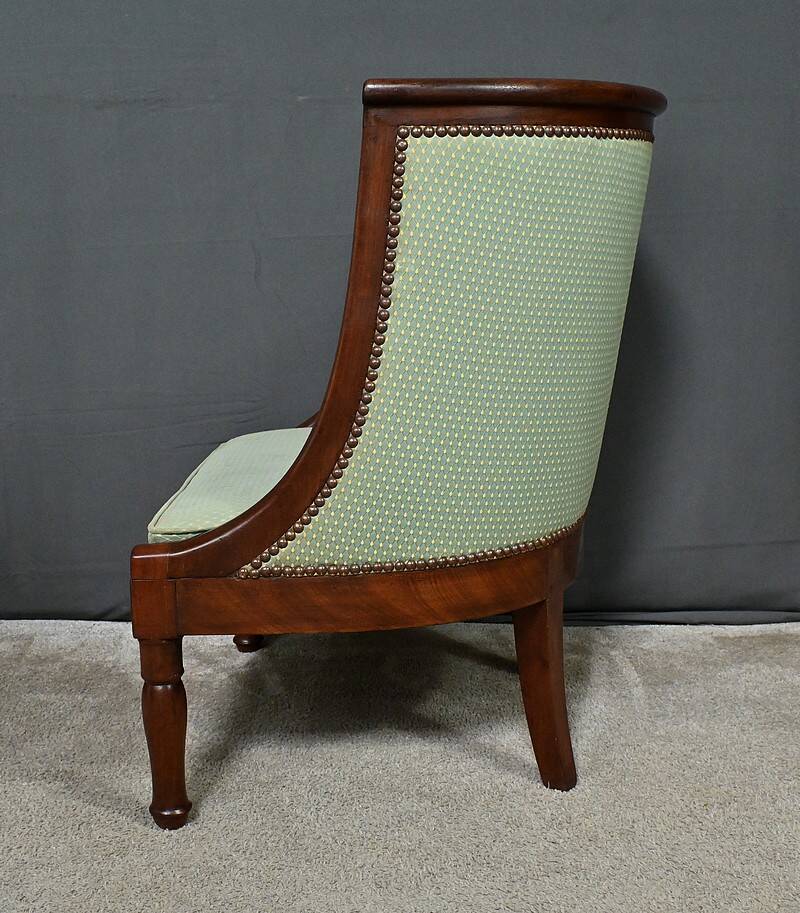 Mahogany Gondola Armchair, Empire Style – 19th Century