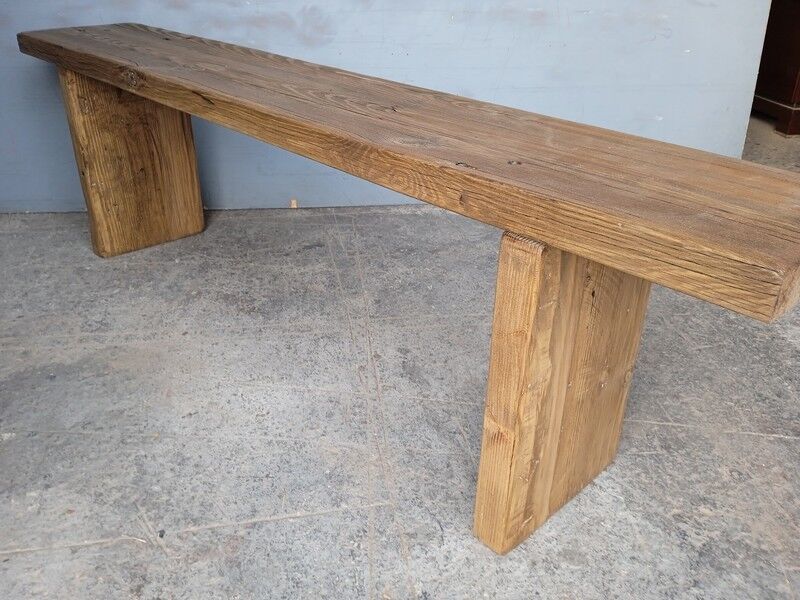 Solid wood bench patinated 160cm