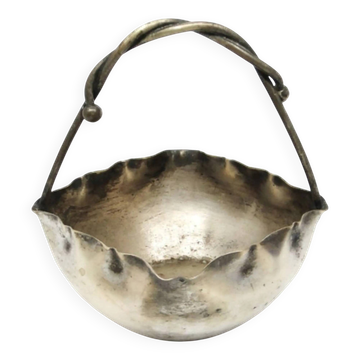 Basket sugar bowl Secession, silver-plated brass, early 20th century