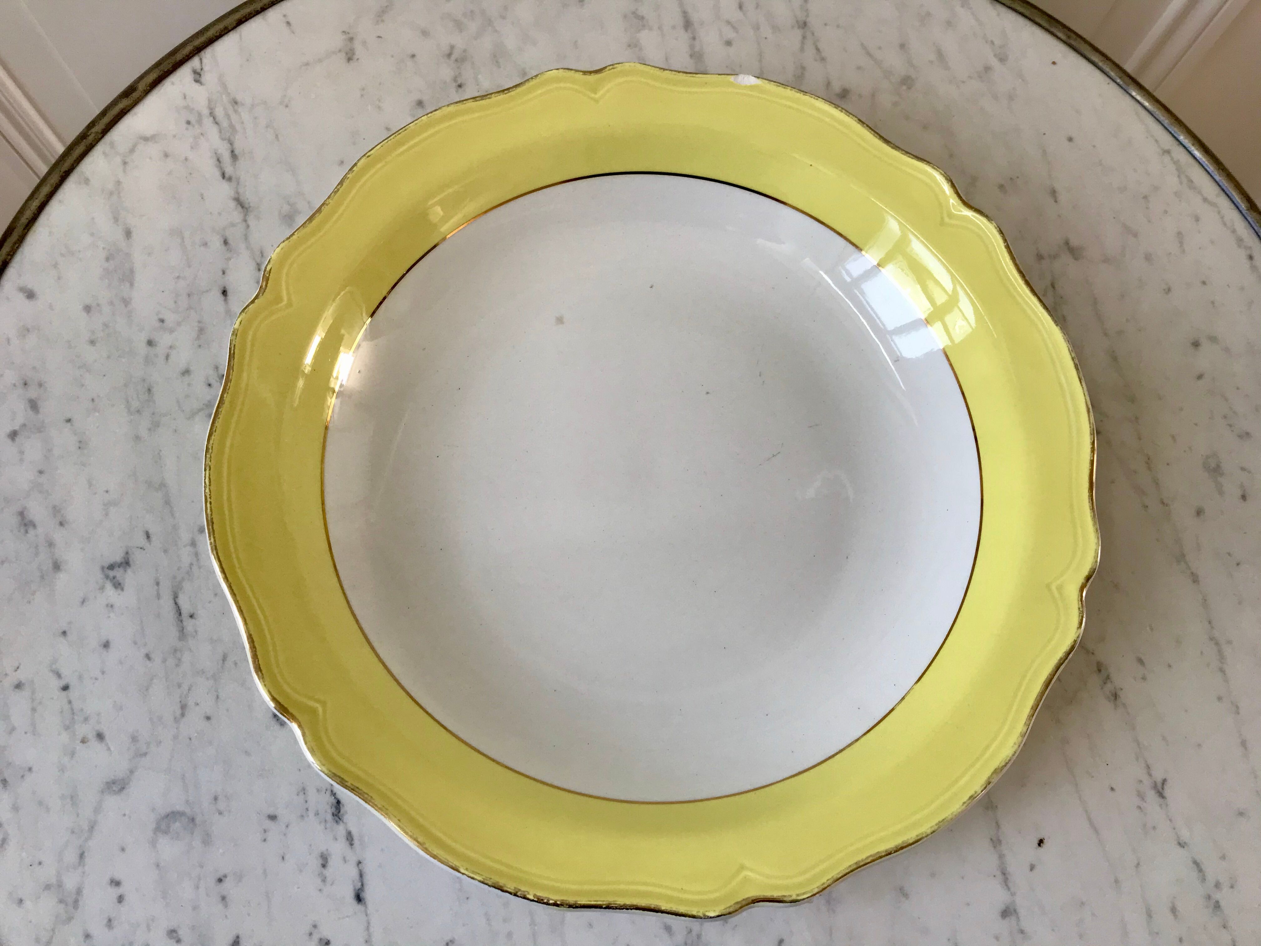 hollow dish Moulin des Loups canary yellow 50s