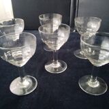 6 old wine glasses