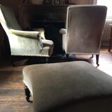 Napoleon lll velvet armchair