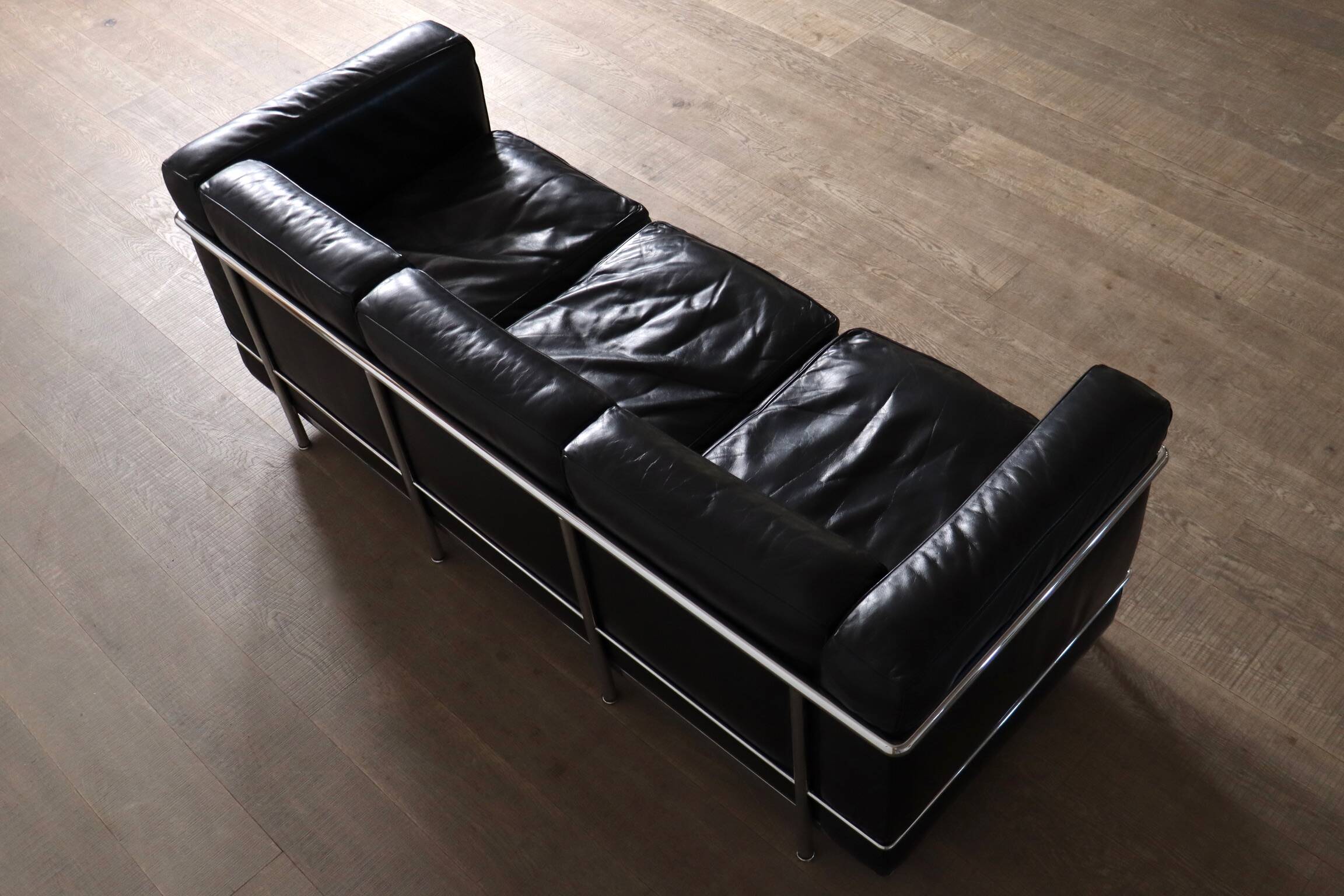 Cassina LC2 Three Seater Sofa By Charlotte Perriand, Le Corbusier, 1960s