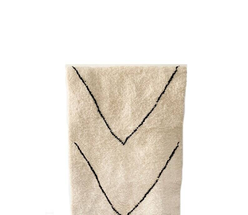 Handwoven wool hallway rug, size 75 x 300