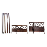 Pair of mahogany swan neck beds