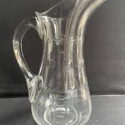 Broc verre soufflé et taillé XIXème