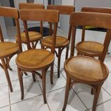 Suite de 6 chaises de bistrot Baumann vibtage années  1920