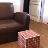 Cube ceramic tile side table