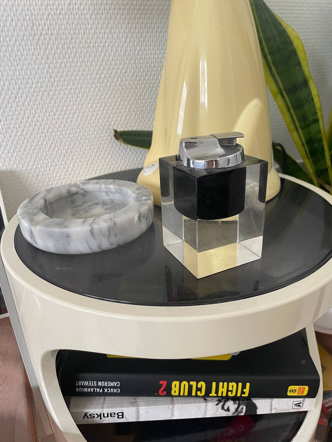 Ronson Plexiglass and Chrome Table Lighter Vintage 1970s