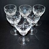 Set of 6 vintage cut crystal water glasses Saint-Louis or Lemberg? 13cm